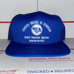 Farmers Mutual of Nebraska Gaskell Insurance Agency Trucker hat Company Cap NE !